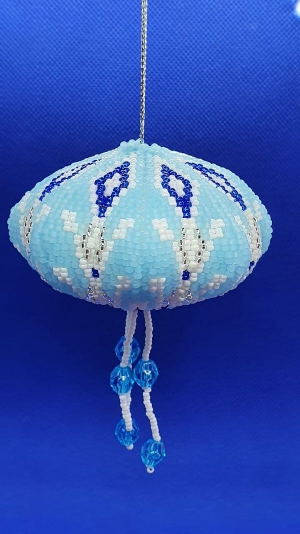 Mongolfiera azzurro e argento