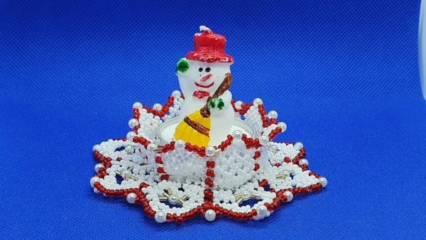 Portacandele pupazzo di neve